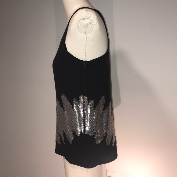NWT MM Couture ▪️black tank w/ silver mesh ▪️sz M - Picture 5 of 8